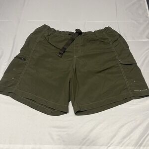 Columbia Omni Shade Shorts Men's 2XL Green Cargo Belted Mesh Lined Swim Fishing